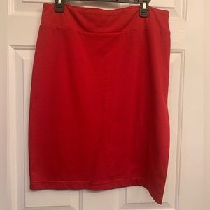 Red pencil skirt